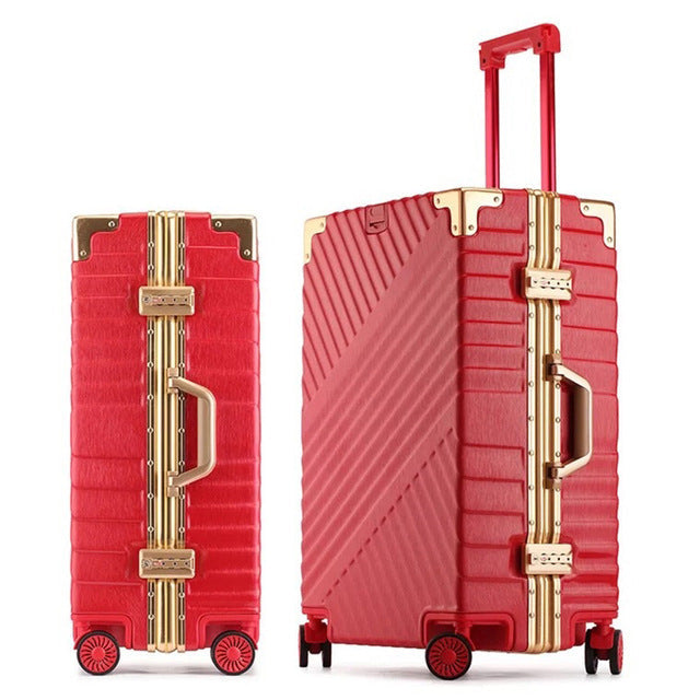 Unisex Retro Style Rolling Luggage