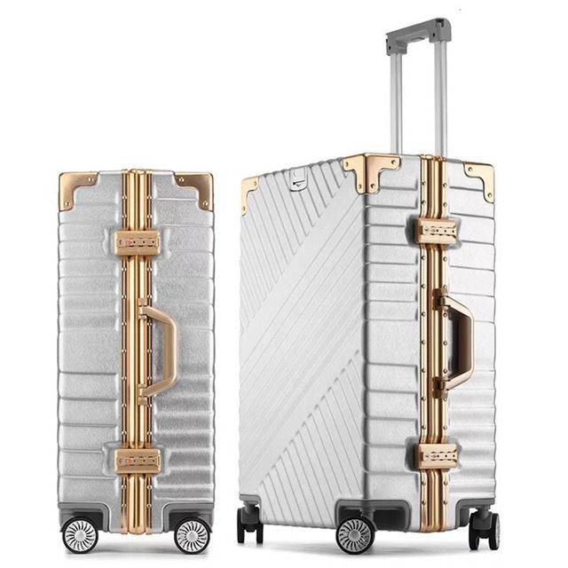 Unisex Retro Style Rolling Luggage