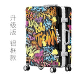 Unisex Graffiti Rolling Luggage