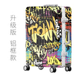 Unisex Graffiti Rolling Luggage